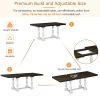 Traditional 6-Piece 78inch Trestle Extendable Dining Table Set with One 18inch Removable Leaf, Padded Dining Chairs and Bench