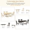 Traditional 6-Piece 78inch Trestle Extendable Dining Table Set with One 18inch Removable Leaf, Padded Dining Chairs and Bench