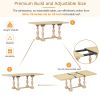 Traditional 6-Piece 78inch Trestle Extendable Dining Table Set with One 18inch Removable Leaf, Padded Dining Chairs and Bench