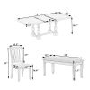Traditional 6-Piece 78inch Trestle Extendable Dining Table Set with One 18inch Removable Leaf, Padded Dining Chairs and Bench