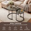 Modern Round Nesting Coffee Tables - Set of 2