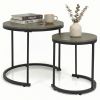 Modern Round Nesting Coffee Tables - Set of 2
