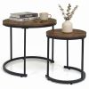 Modern Round Nesting Coffee Tables - Set of 2