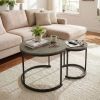 Modern Round Nesting Coffee Tables - Set of 2