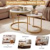 Modern Round Nesting Coffee Tables - Set of 2
