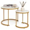Modern Round Nesting Coffee Tables - Set of 2