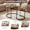 Modern Round Nesting Coffee Tables - Set of 2