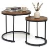 Modern Round Nesting Coffee Tables - Set of 2