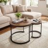 Modern Round Nesting Coffee Tables - Set of 2