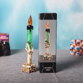 Halloween Led Lights Horror Skull Ghost Holding Candle Lamp Happy Holloween Party Decoration For Home Haunted House Ornaments By  Super Deals (Color: Green)