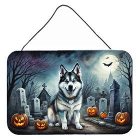 Spooky Halloween Wall Or Door Hanging (Design: Alaskan Malamute)