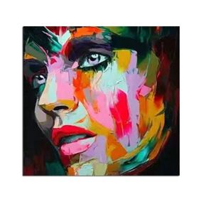 Character Face Oil Painting Hand Painted Francoise Niell (size: 60 x 60 cm)