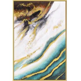 100% Handmade Abstract Oil Painting Wall Art Modern Mini (size: 70 x 140 cm)