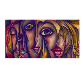 Brown Figure Abstract Oil Painting Wall Art (size: 100 x 150 cm)