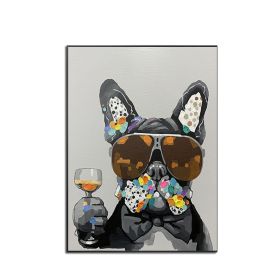 Cute Pet Dog Abstract Oil Painting Wall Art (size: 90 x 120 cm)