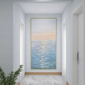 Ocean Seascape Modern Abstract Hand Painted Oil Painting (size: 100 x 200 cm)