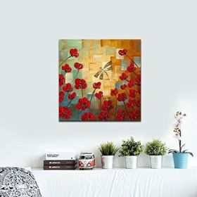 Flowers Landscape Abstract Oil Painting Wall Art (size: 80 x 80 cm)