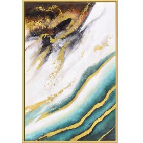100% Handmade Abstract Oil Painting Wall Art Modern Mini (size: 90 x 120 cm)