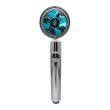 Shower Head Water Saving Flow 360 Degrees Rotating With Small Fan Abs Rain High Pressure Spray Nozzle Bathroom Accessories (Color: Blue)