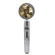 Shower Head Water Saving Flow 360 Degrees Rotating With Small Fan Abs Rain High Pressure Spray Nozzle Bathroom Accessories (Color: Yellow)