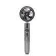 Shower Head Water Saving Flow 360 Degrees Rotating With Small Fan Abs Rain High Pressure Spray Nozzle Bathroom Accessories (Color: Silver)