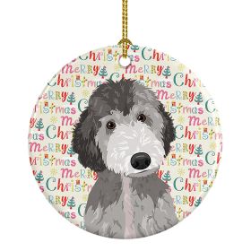 Ceramic Ornament Christmas (Design: Doodle Silver 1 - Christmas)