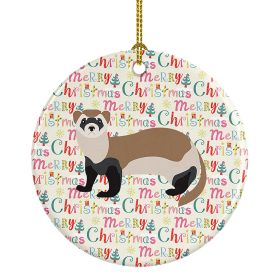 Ceramic Ornament Christmas (Design: Ferret - Christmas)