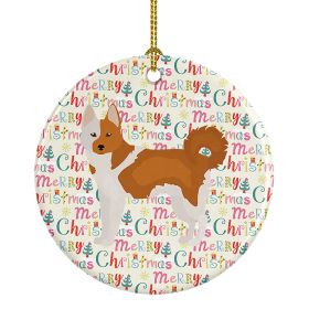 Ceramic Ornament Christmas (Design: Nordic Spitz - Merry Christmas)