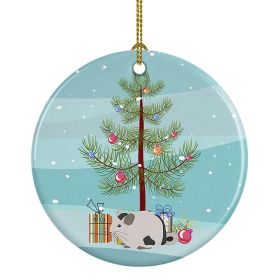 Ceramic Ornament Christmas (Design: Mosaic Chinchilla - Merry Christmas)