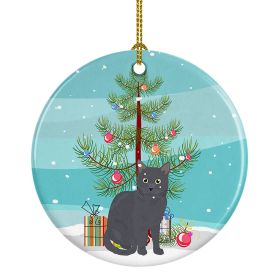 Ceramic Ornament Christmas (Design: Nebelung Cat - Christmas)