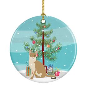 Ceramic Ornament Christmas (Design: Singapura Cat - Christmas)