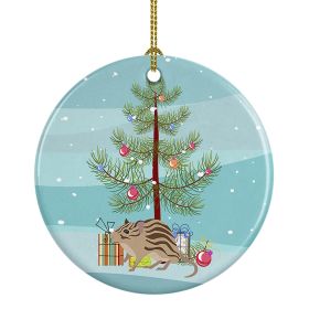 Ceramic Ornament Christmas (Design: Zebra Mouse - Merry Christmas)