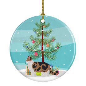 Ceramic Ornament Christmas (Design: Ragamuffin Cat - Christmas)