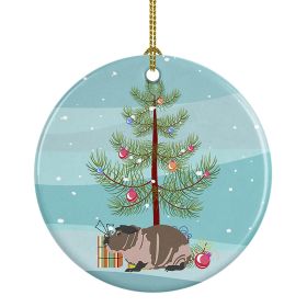 Ceramic Ornament Christmas (Design: Skinny Guinea Pig - Merry Christmas)