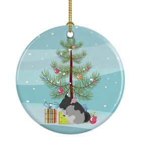 Ceramic Ornament Christmas (Design: Black Velvet Chinchilla - Merry Christmas)
