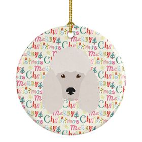 Ceramic Ornament Christmas (Design: Poodle - Merry Christmas)