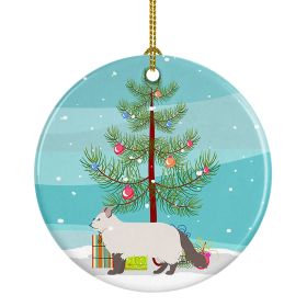 Ceramic Ornament Christmas (Design: American Curl Cat - Christmas)