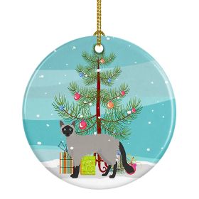 Ceramic Ornament Christmas (Design: Balinese Cat - Christmas)