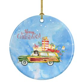Ceramic Ornament Christmas (Design: Merry Christmas Bernese Mountain Dog)