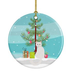 Ceramic Ornament Christmas (Design: Turkish Angora Cat - Christmas)
