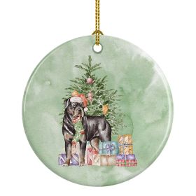 Ceramic Ornament Christmas (Design: Rottweiler - Christmas Presents)