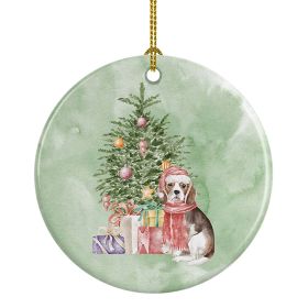Ceramic Ornament Christmas (Design: Beagle Puppy - Christmas Presents)